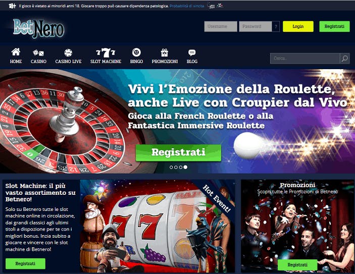 Betnero casino homepage