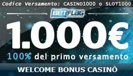  100% fino a 1000€ con il Bonus Benvenuto BetFlag