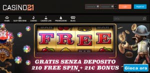 Casino21 homepage