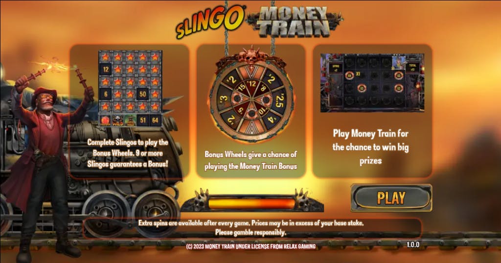 homepage della slot money train 2
