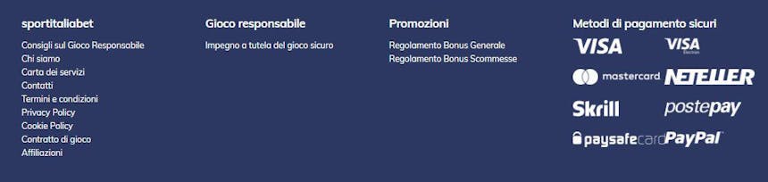 Opzioni de pagamento di SportItaliaBet