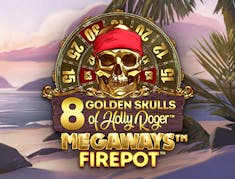 8 Golden Skulls of Holly Roger MEGAWAYS logo