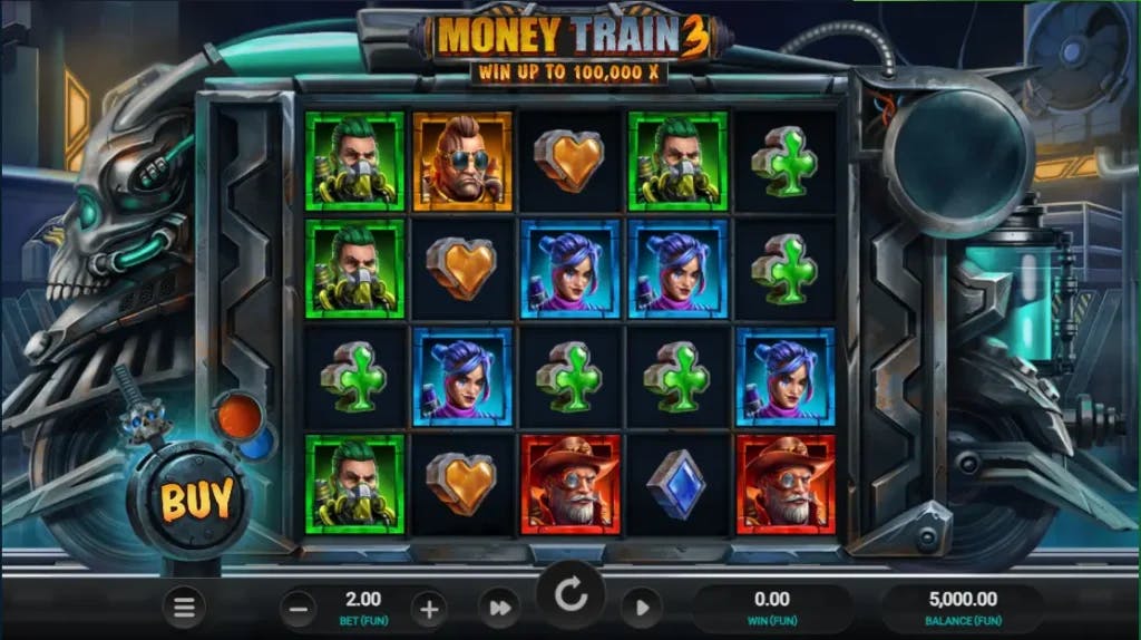 Schermata del gioco base di money train 3