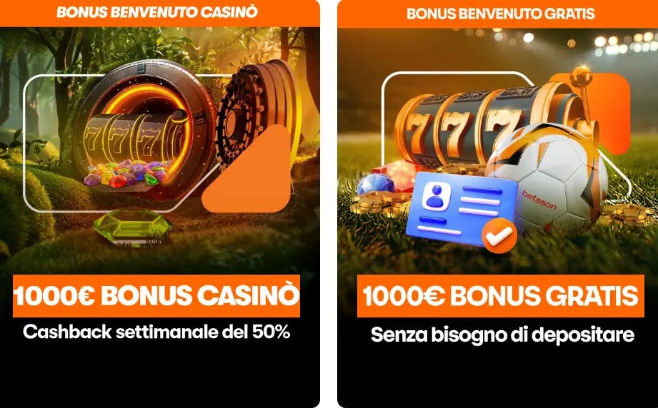 Bonus d'iscrizione per Betsson Italia