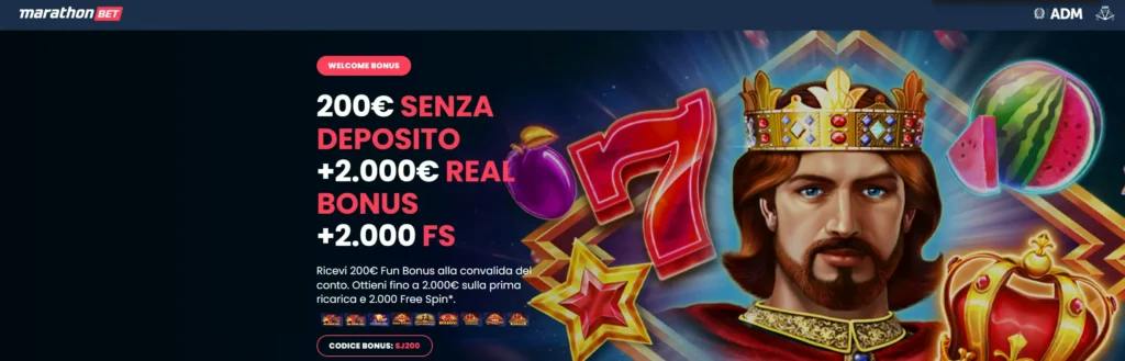 Bonus welcome Marathonbet.it