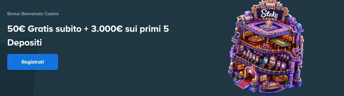 Bonus nuovi iscritti di Stake