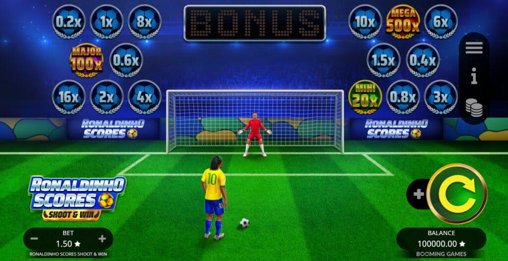 Tema e design di Ronaldinho Scores: Shoot & Win
